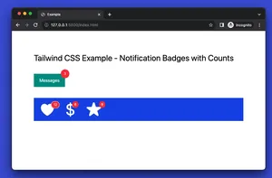 Tailwind CSS: Red Notification Badge with a Count